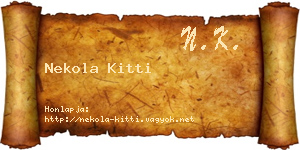Nekola Kitti névjegykártya